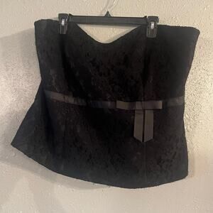 NWOT Vtg Lane Bryant Womens Sz 22 Corset Top Y2K lace overlay black coquette